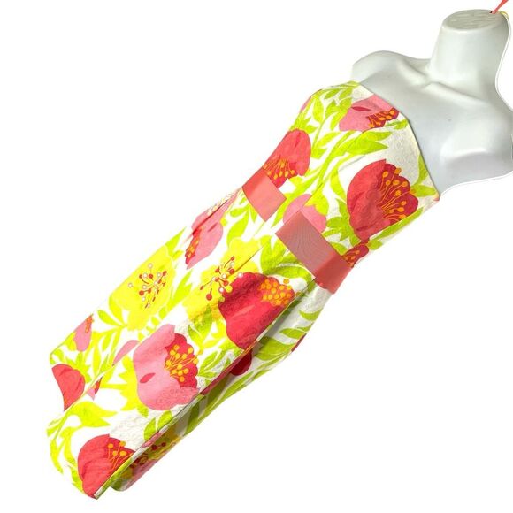 Lilly Pulitzer Strapless Floral Jacquard Dress – Pink Yellow Green – Size 6 - Picture 3 of 12